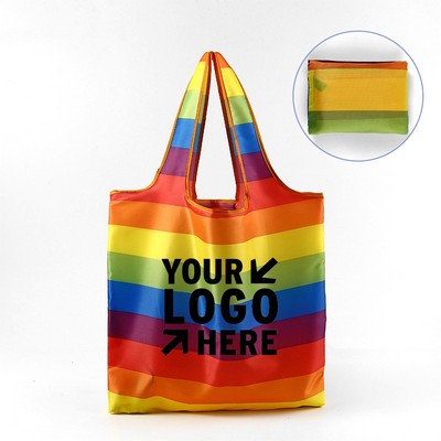 Foldable Pride Rainbow Tote Bag with Pouch