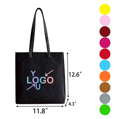 Canvas Tote with Leather Handles