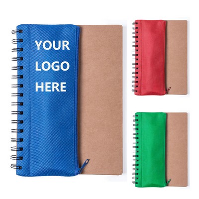 A5 Spiral Recycled Notebook & Filled Pencil Case Set