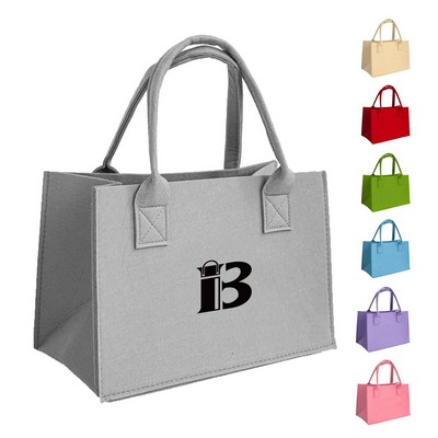Large Solid Color Felt Tote Bag