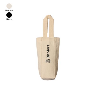 Canvas Single Bottle Wine Tote