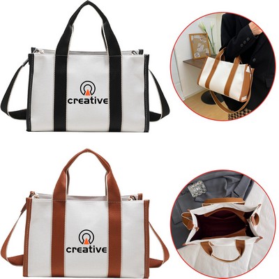 Color-Block Canvas Tote