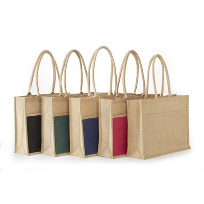All Natural 2 Tone Jute Shopping Tote