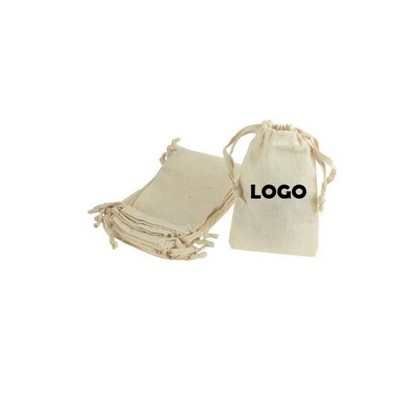 Cotton bag with drawstring closure