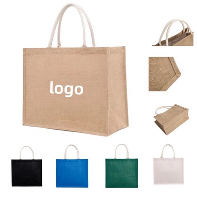 Reusable Burlap Tote Bag