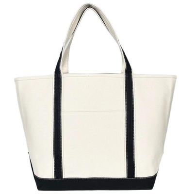 Blank Heavy Duty Riverside 20 oz Canvas Boat Tote Bag | Beach Travel Black (20x13x7)