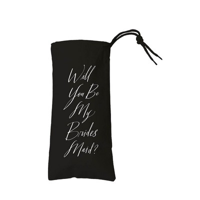 Cotton Canvas Drawstring Wine Tote Bag (6.25" x 13")