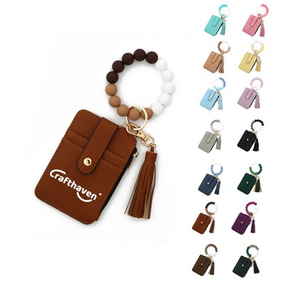 Beaded Wristlet Keychain Wallet