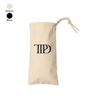 Cotton Drawstring Wine Tote Bag
