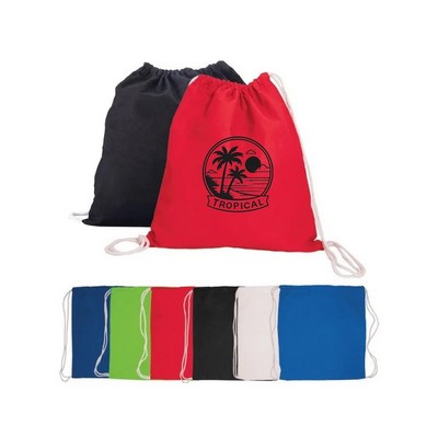 Printed Cotton Drawstring Backpack